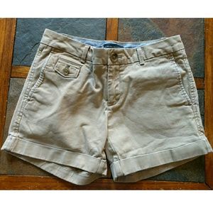 Cuffed Khaki Shorts