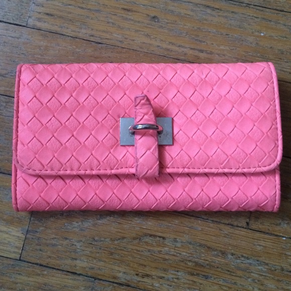 Neon Pink Clutch Wallet - Picture 1 of 4