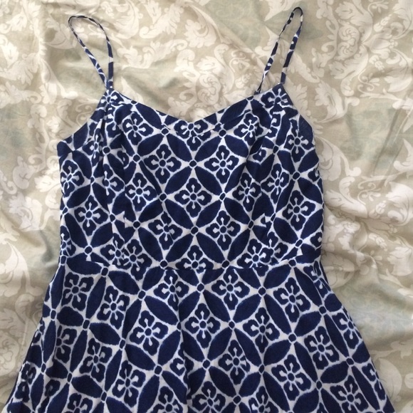 Blue and white dress