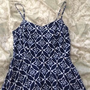 Blue and white dress