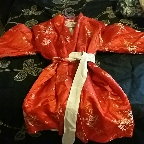 Satin kimono robe