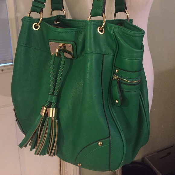 Melie Bianco Kelly Green Tassel Bag
