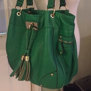 Melie Bianco Kelly Green Tassel Bag