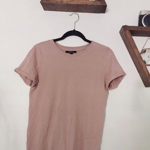 Blush pink cotton t shirt dress
