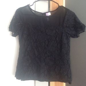 Francesca's black lace top