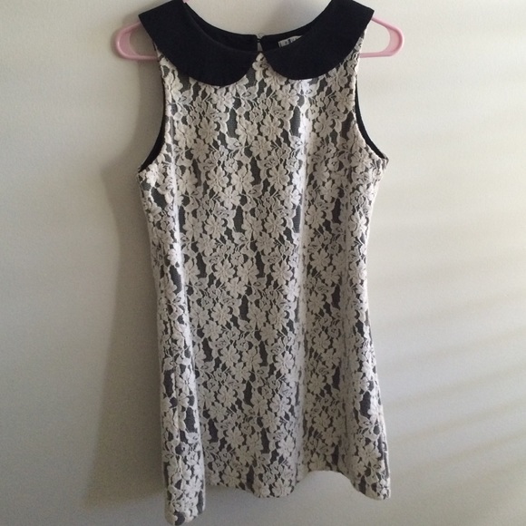 Lace black and white dress