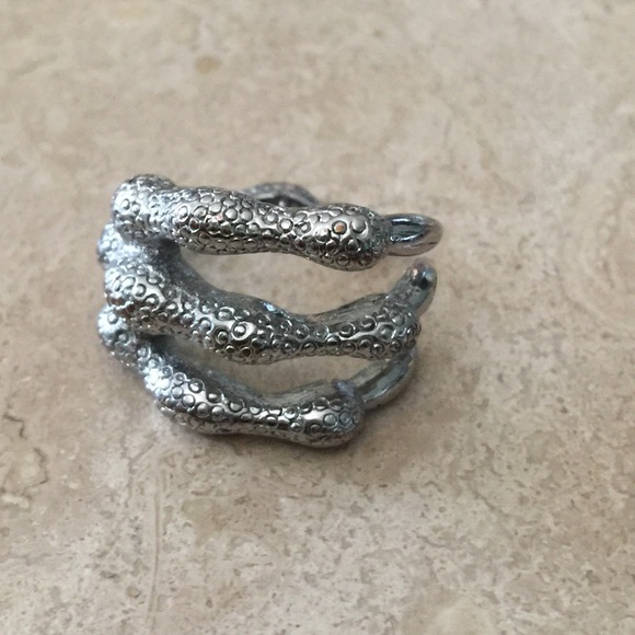 Silver claw ring