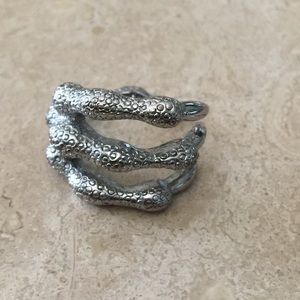 Silver claw ring