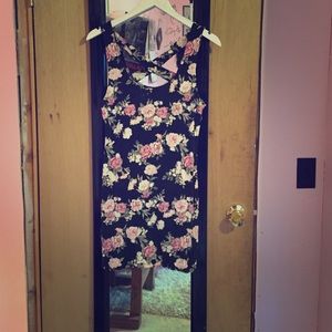 black and purple floral dress