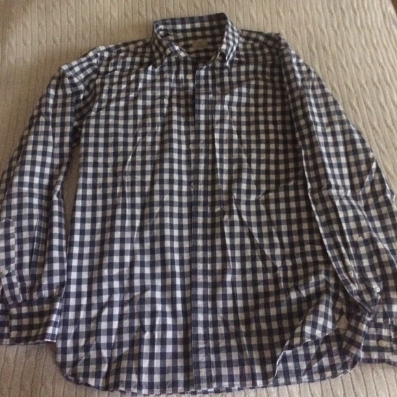 ****MEN'S!  Jcrew Navy and white gingham shirt