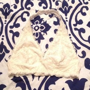 NWOT white lace halter bralette