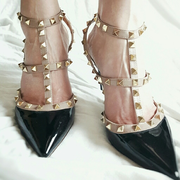 Studded strappy heels