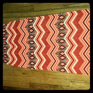 Coral print maxi skirt