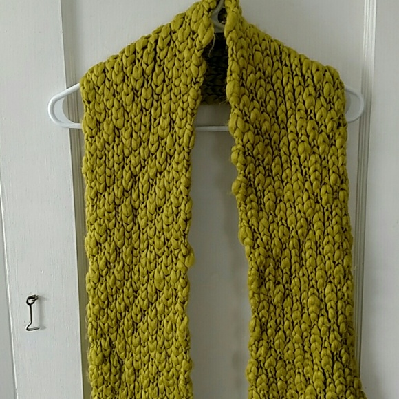 Lime green knit scarf
