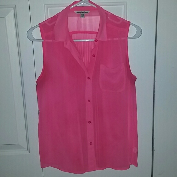 AE sheer pink blouse