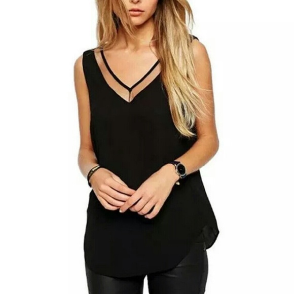 🚨LAST ONE!🚨 V-Neck Loose Chiffon Tank Top - Picture 2 of 4