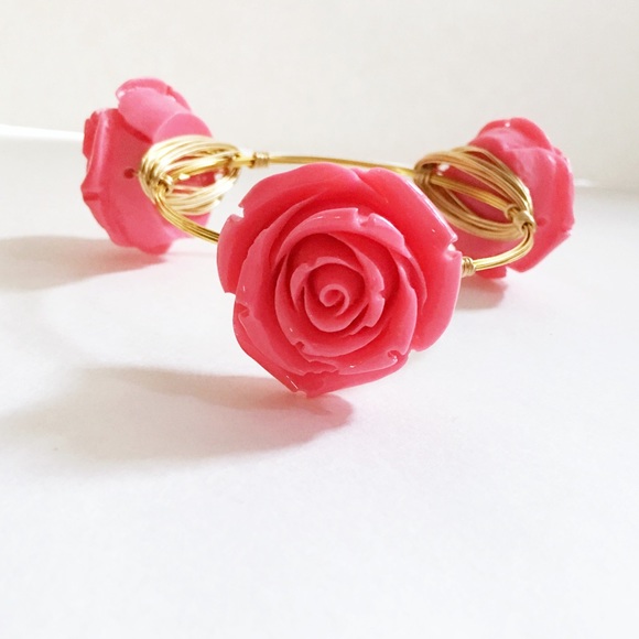 Pink Flower Bangle - Picture 2 of 3