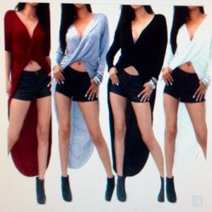 🍒White V-Neck Cross Wrap Cardigan Blouse 🍋