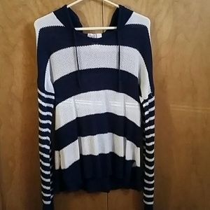 Hooded knit sweater