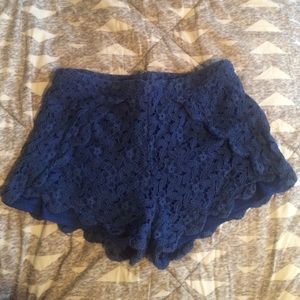 Francesca's crochet blue shorts