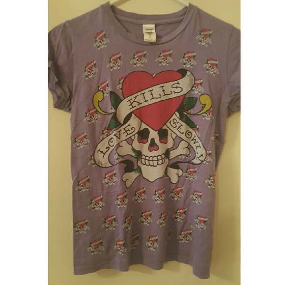 purple ed hardy shirt