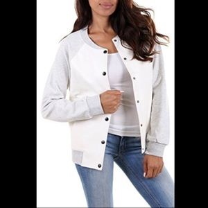 Faux Leather and Fleece Varsity Jacket