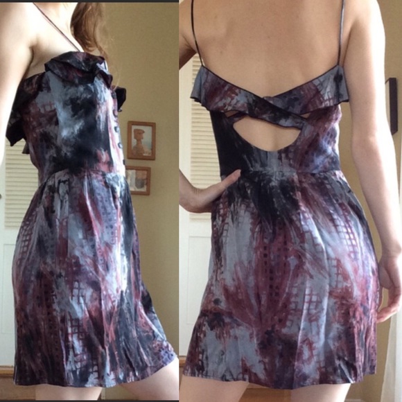 SOLD PLATOS Tye Dye Cut Out Mini Dress - Picture 4 of 4