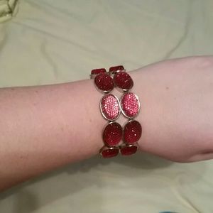 New york and company stretch pink bling bracelet