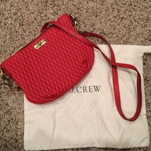 Red Leather J. Crew purse. Like new and beautiful!