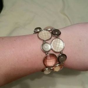 New york and company stretch pink shiny bracelet