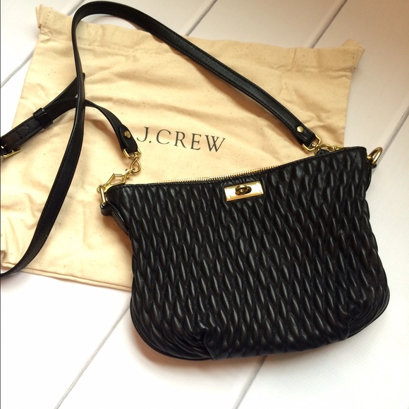 Black leather J Crew purse with dust bag.