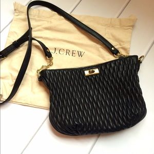 Black leather J Crew purse with dust bag.