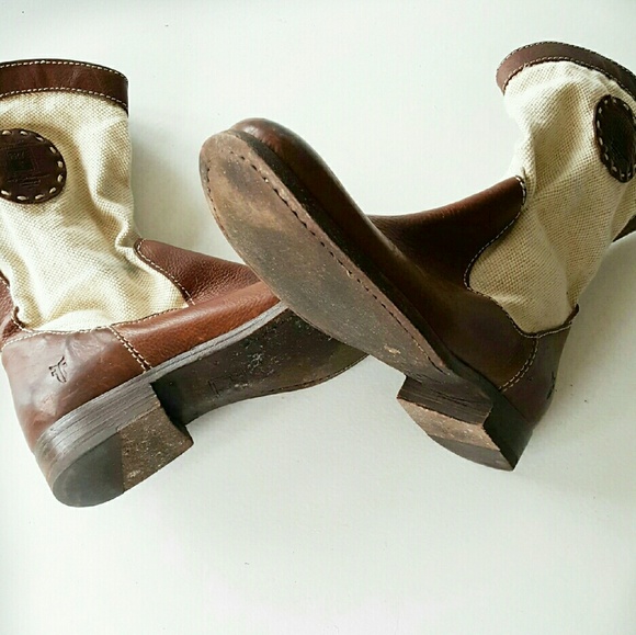 Frye leather and canvas summer boot