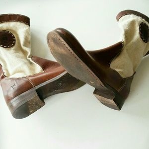 Frye leather and canvas summer boot