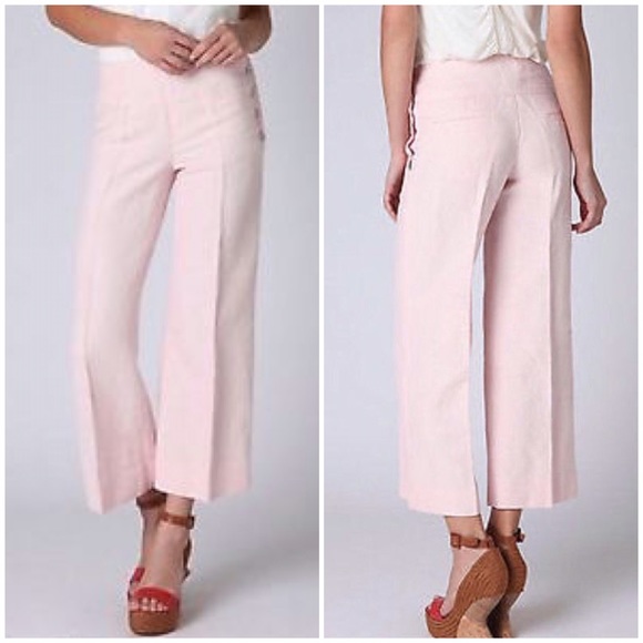 Anthropologie Pants - Cartonnier Hana Pink Linen Crops