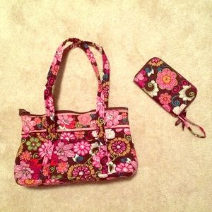 Vera Bradley Tote Purse & Wristlet