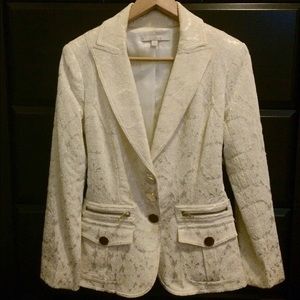 Cache Luxe ivory blazer with gold details