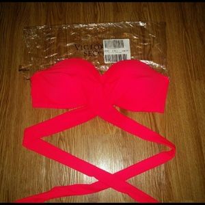 VS coral wrap around bathing suit top