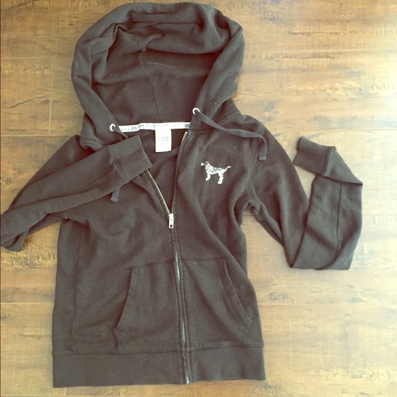 PINK sequined black hooded jacket 🎀