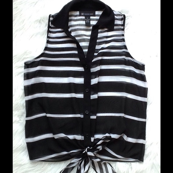 INC International Concepts Tops - INC Sheer Button Blouse