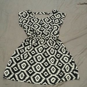 Black and white Aztec mini dress