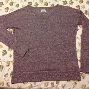 Madewell Wallace purple linen pullover sweater S