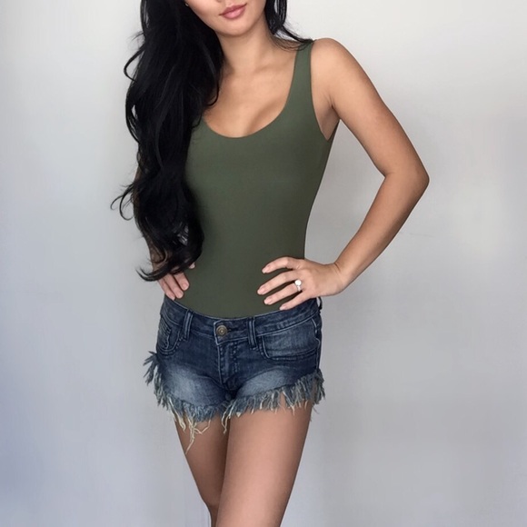 "Army Green Double Bodysuit" - Picture 3 of 4