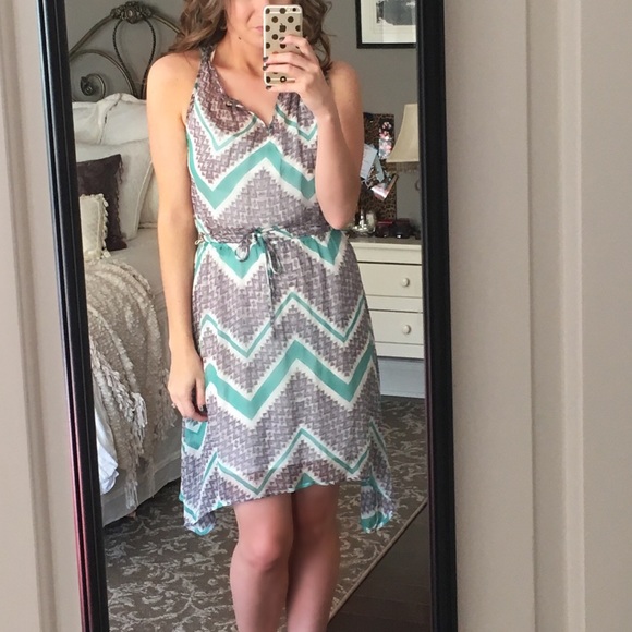 Silk Chevron Dress - Picture 1 of 1
