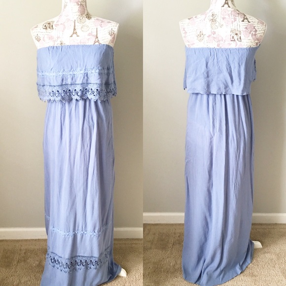 ☀️SALE☀️Light Blue Flouncy Maxi Dress - Picture 4 of 4