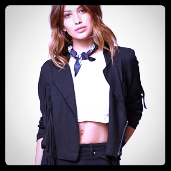 LA Hearts Faux Suede Fringe Jacket