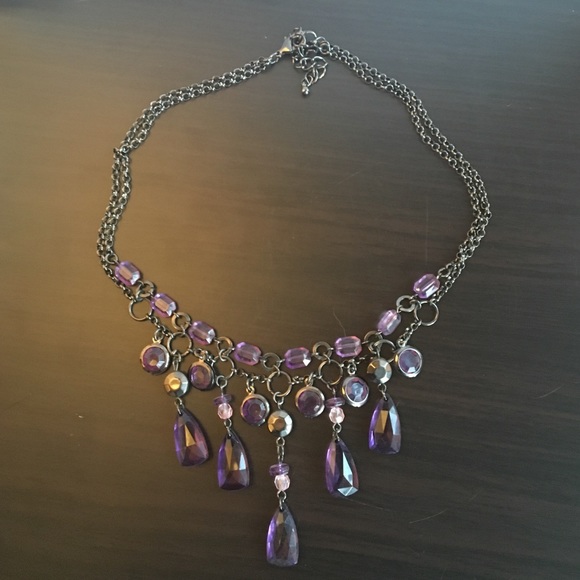 Purple chandelier necklace
