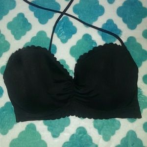 Victoria secret Scalloped bikini top black