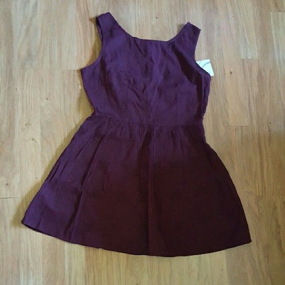 Burgandy Open Back Dress