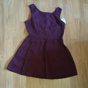 Burgandy Open Back Dress